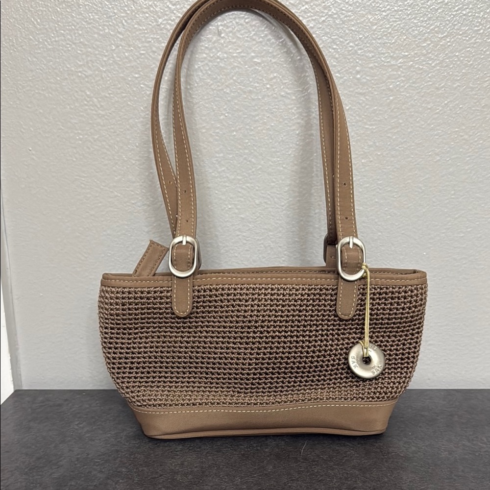 EUC The Sak Brown Shoulder Bag with Woven Texture